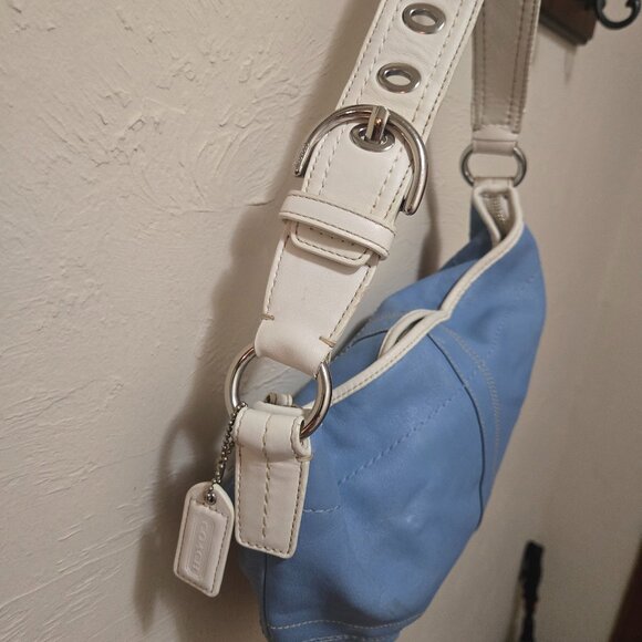 Vintage Y2K Coach K0571-F10908 Periwinkle Leather Hobo Bag EUC - Picture 5 of 7